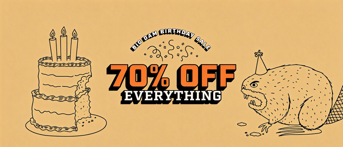 30% off everything — Big Dam Birthday Sale